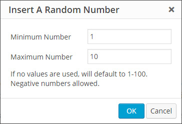 A Random Number Popup